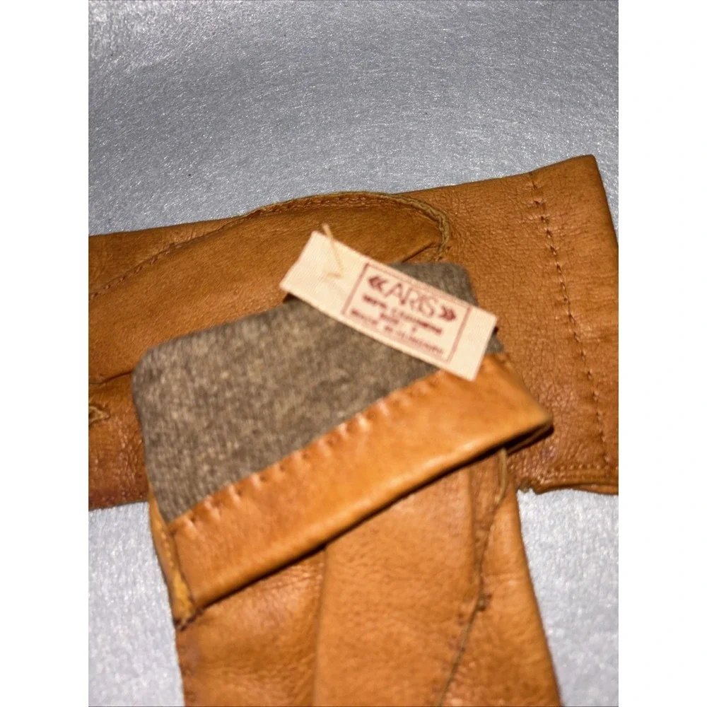 Vintage ARIS Leather Gloves Cashmere Lined Brown NWOT‎ Made In Hungary Women's 7